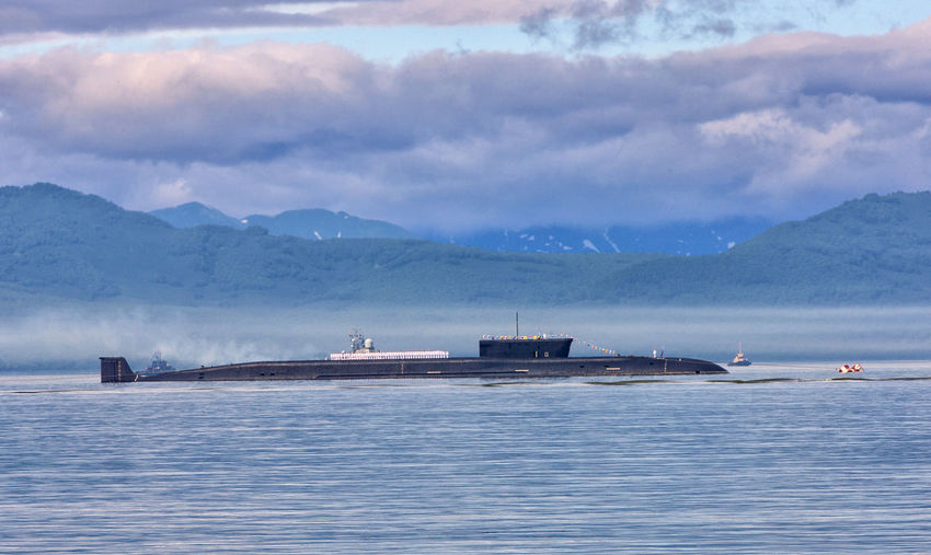 Nuclear submarine on parade