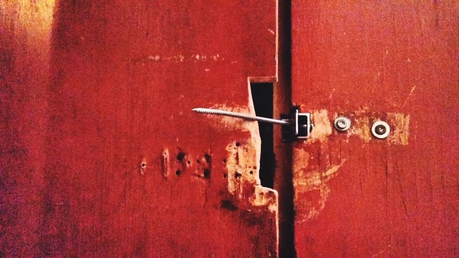 Full frame shot of red door