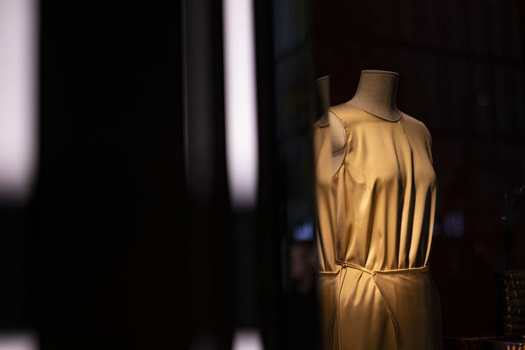 View of mannequin at store