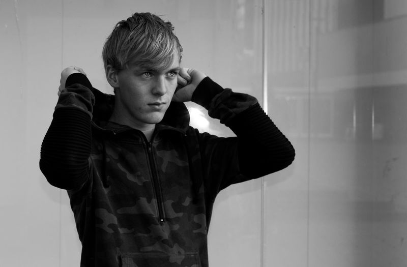 Young man looking away