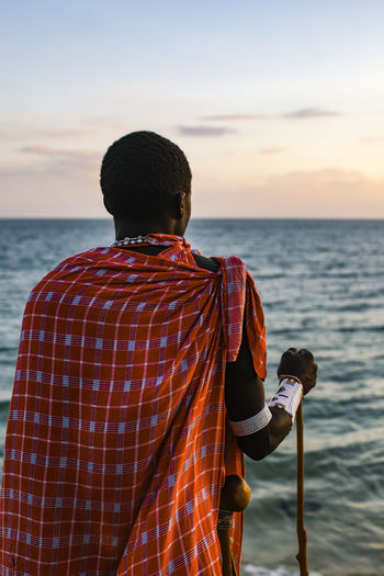 Maasai man on the beach