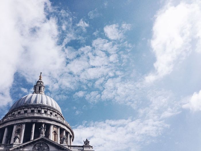 Low angle view of st paul cathedral against sky