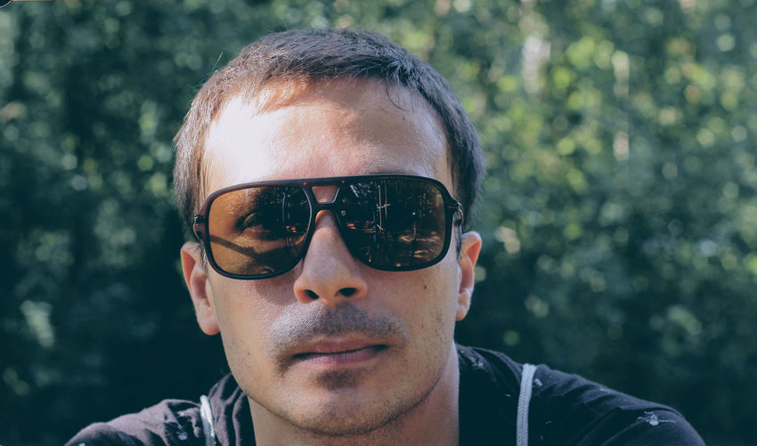 Portrait of man wearing sunglasses