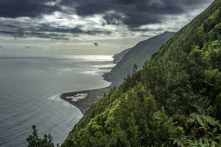 High angle view of beach against sky