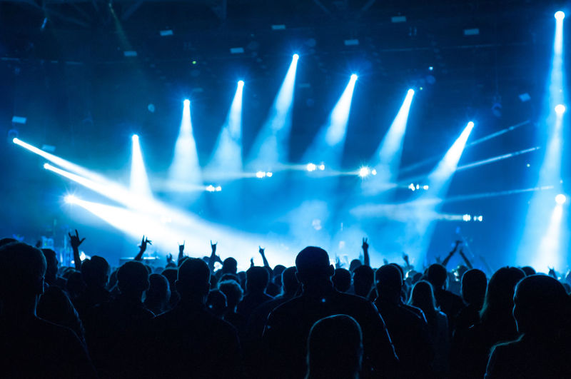 Music festival, in the open area with illumination of light