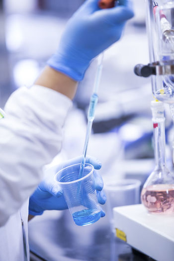 Bioscience research in a laboratory