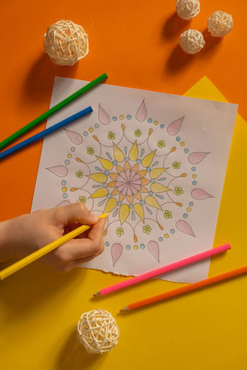 Mandalas antistress page to combat stress. relaxing hobby mental wellbeing and art therapy