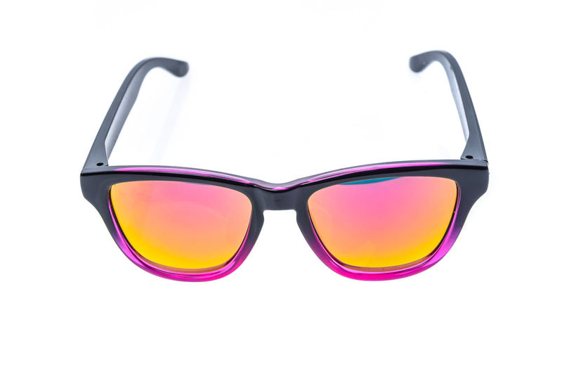 Close-up of sunglasses on white background