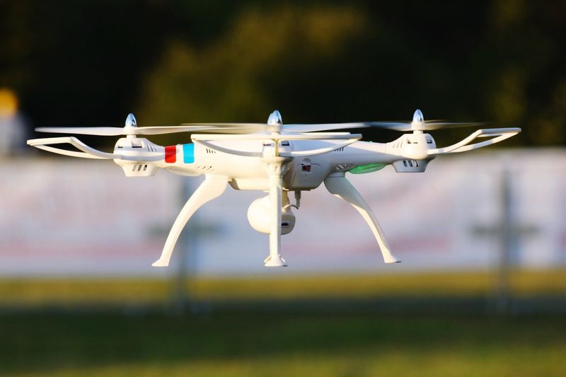 Close-up of drone flying
