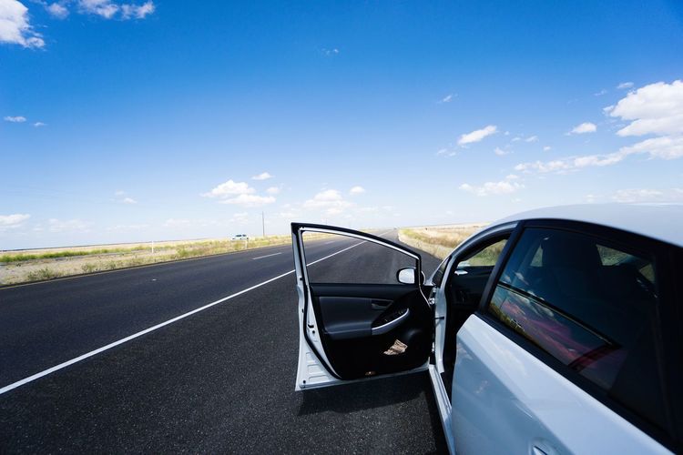 Car on road against sky