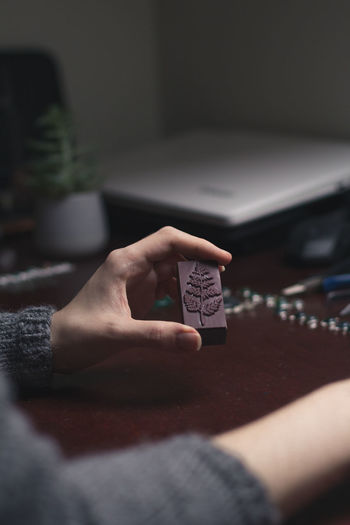 Close up decorative stamp concept photo