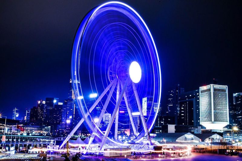 Illuminated city at night