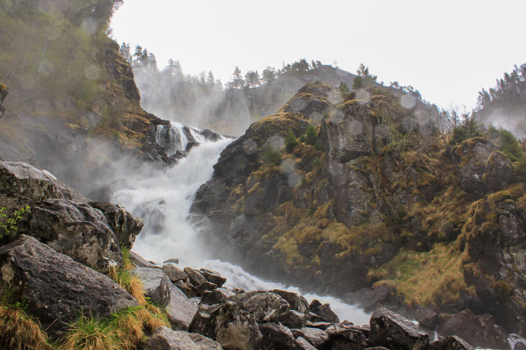 A foaming waterfall among the rocks - låtefossen