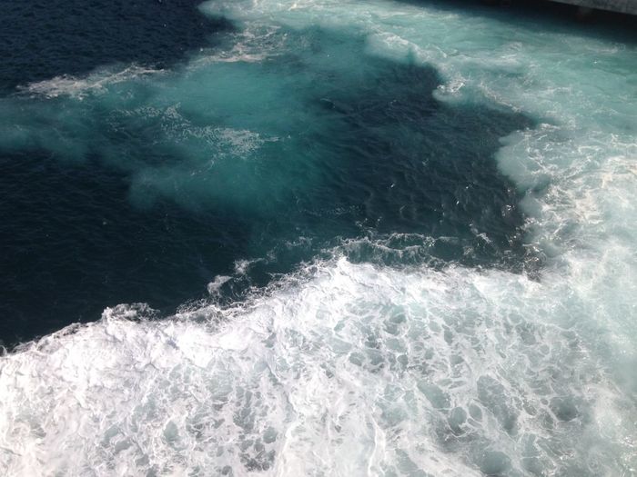 High angle view of waves in sea