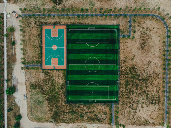 Directly above shot of playing field