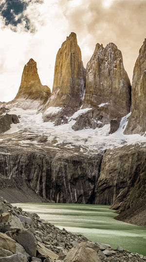 Scenic view of rocks against sky