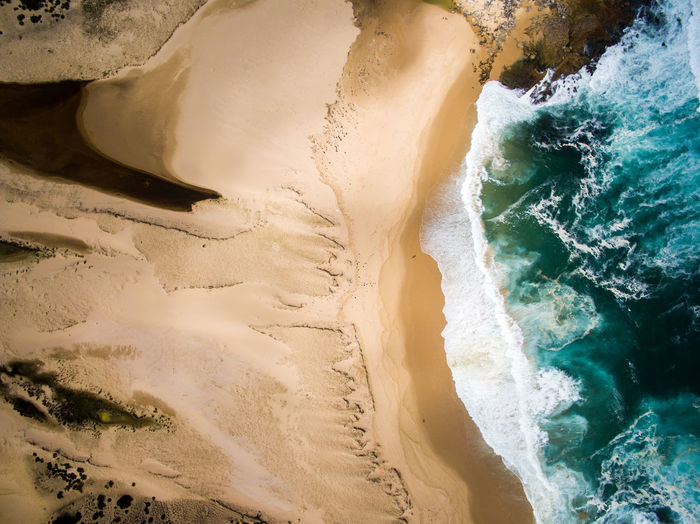 Aerial view of beach and sea