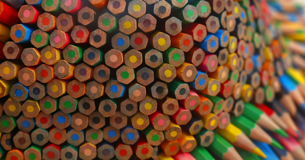 Full frame shot of colorful pencils