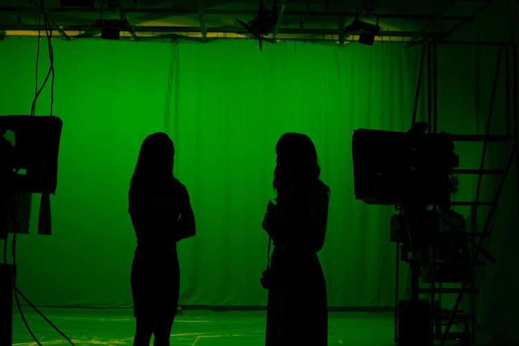 Silhouette of two women