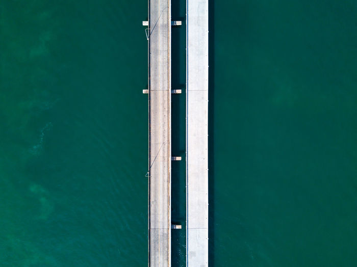 Directly above shot of bridge over sea
