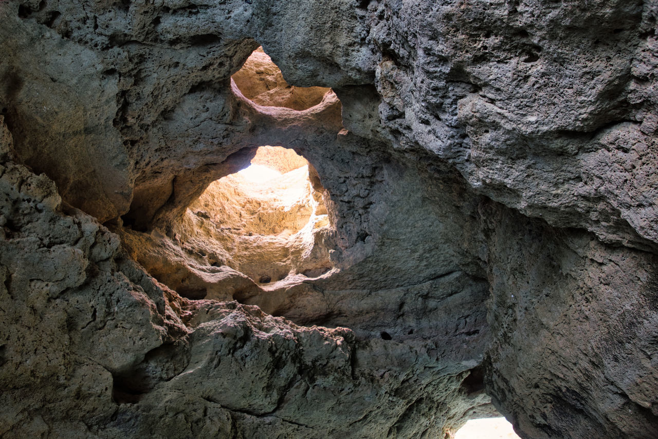 LOW ANGLE VIEW OF CAVE