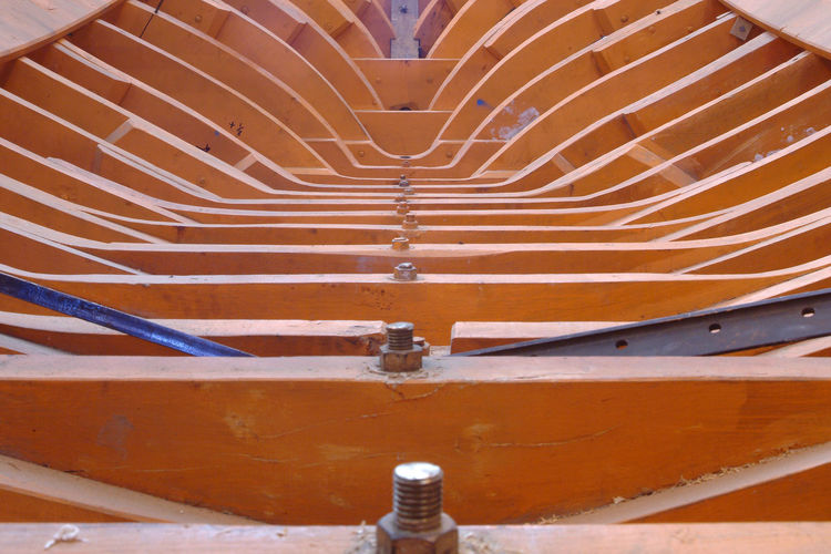 Full frame shot of wooden boat