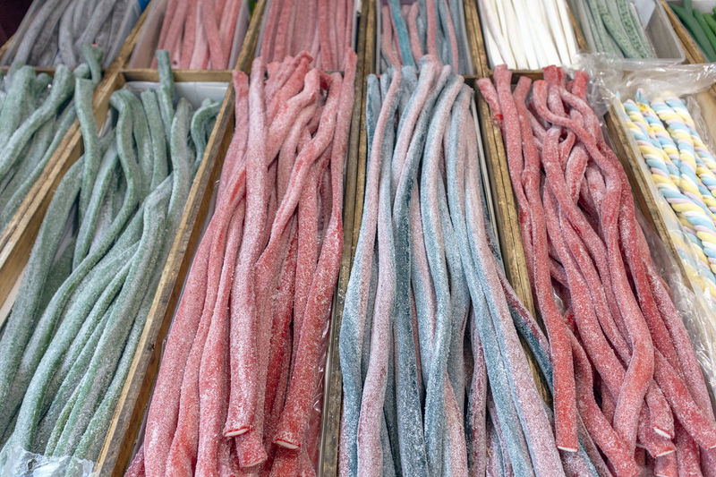 Full frame shot of multi colored ribbons