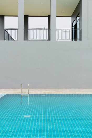 View of swimming pool against building