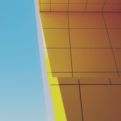 Low angle view of built structure against clear sky