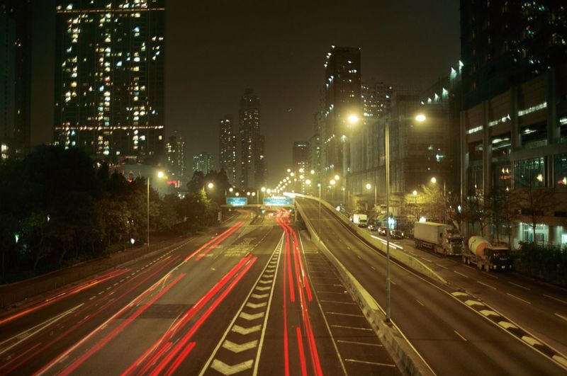City street at night