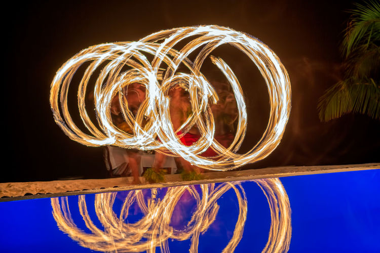 Light painting of spiral at night