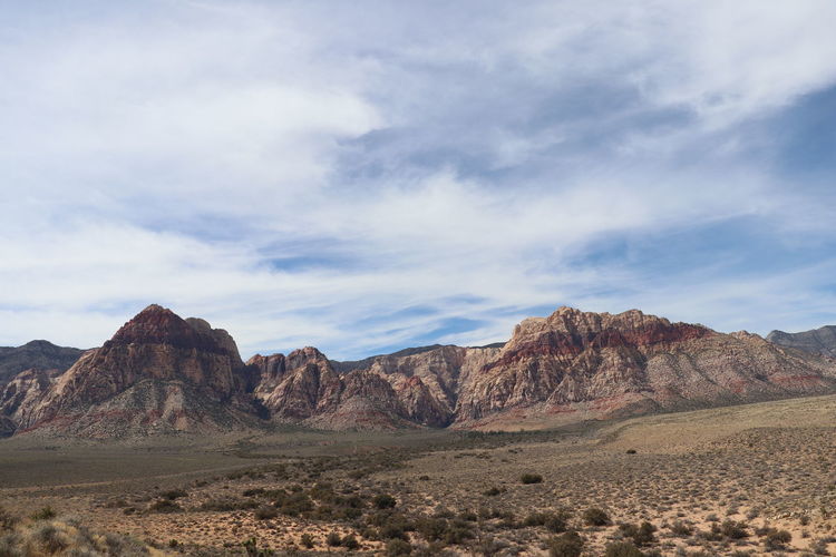 Rock formations in desert against sky
