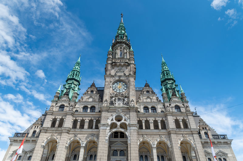 Low angle view of historical building against sky