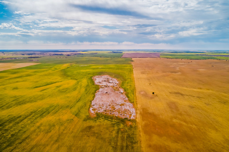 Fields and pastures in australia - aerial landscape