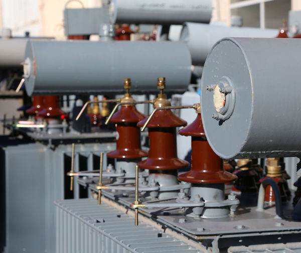 Close-up of machinery in factory