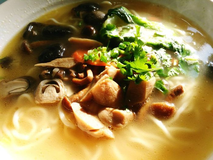 Close-up of soup in bowl