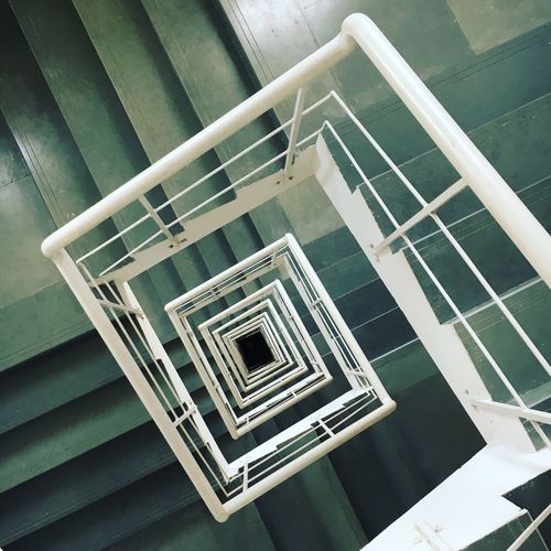 High angle view of spiral staircase