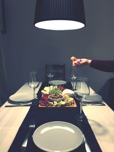 View of food on dining table
