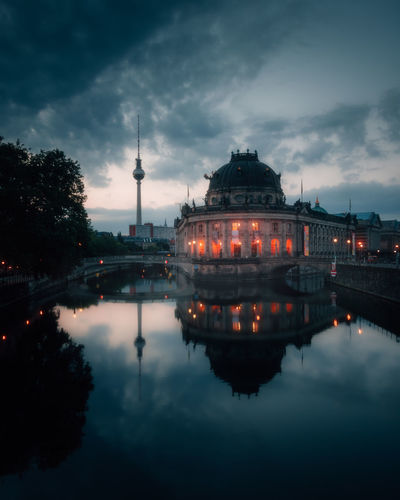 A misty morning at the bode museum in berlin, germany.