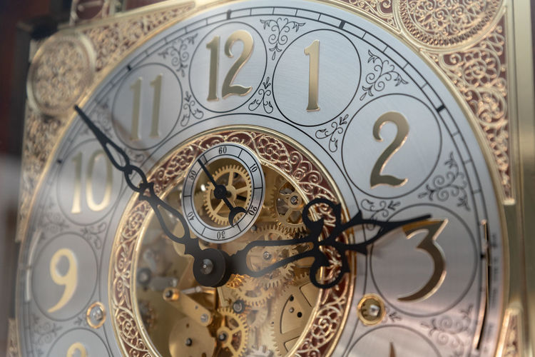 Full frame shot of ornate clock