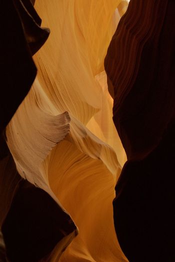 Low angle view of rock formation in canyon