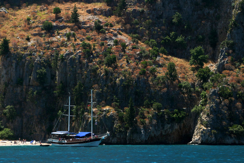 View of sailboat on sea