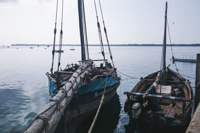 Fishing baots at the shores of kisite mpunguti marine park, mombasa, kenya