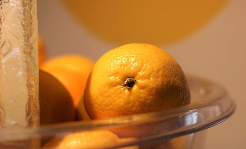 Close-up of orange on table