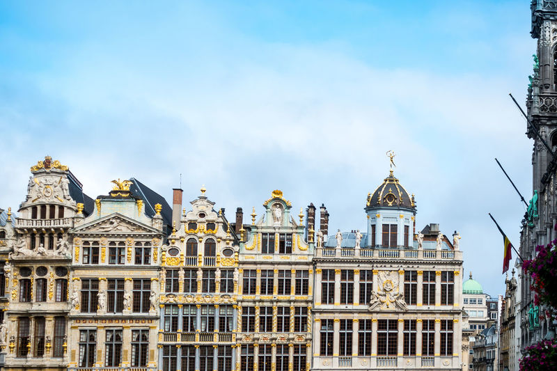 Low angle view of grand place against sky