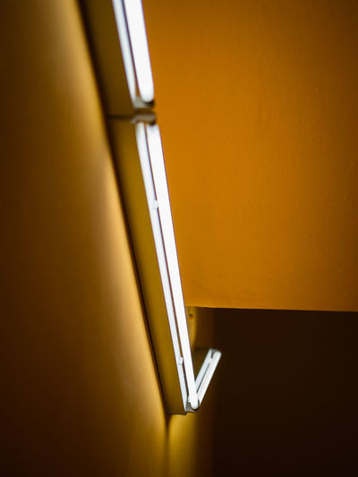 High angle view of yellow light