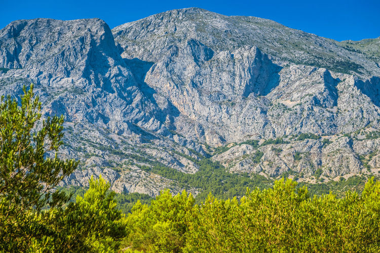 Scenic view of rocky mountains against sky