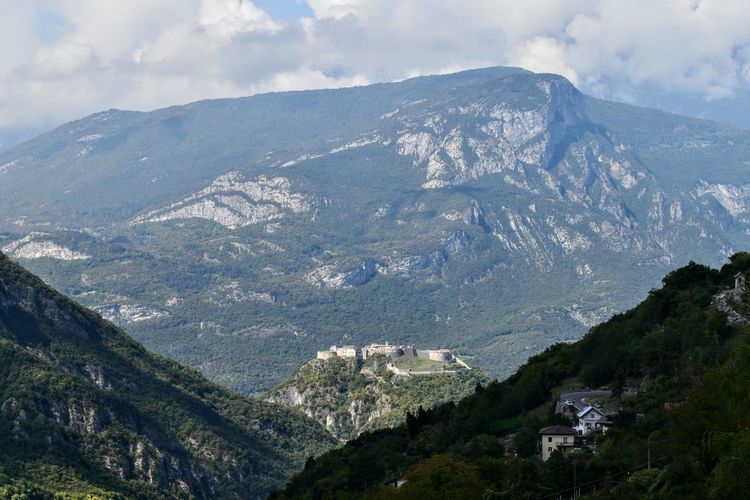 Scenic view of mountains against sky