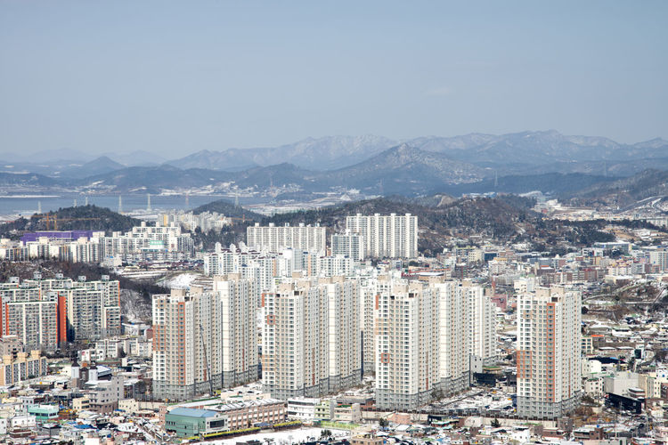 High angle view of cityscape