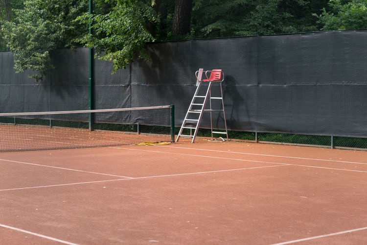 Referee chair at tennis court